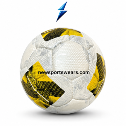 Yellow black training soccer ball with textured surface and durable panel construction