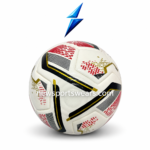 Back view of size 5 soccer ball with valve detail PU leather cover and air retention design