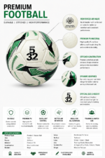 Custom green black Size 5 football suitable for clubs academies schools retailers and wholesale orders