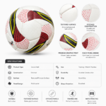 Premium training football with stitched panels textured grip and reinforced air valve