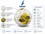 Textured PU style football with yellow black graphics for training and match play