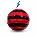 NSW red black striped size 5 football with glossy finish and durable stitched panels for training and practice