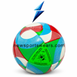 Premium size 5 red blue green and white soccer ball with textured surface by NewSportsWears