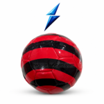 Glossy red black training soccer ball with soft touch surface for school games club practice and outdoor play