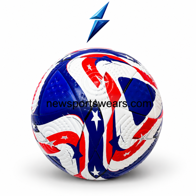 hand stitched soccer balls manufacturer red white blue soccer ball with star graphics and textured PU surface