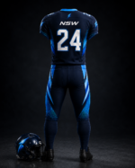 Back view of NSW custom American football uniform with number 24 and NewSportswears branding