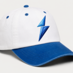 NSW Baseball Cap front view with embroidered lightning logo, white crown, and blue visor