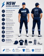 NSW baseball uniform sublimation options with custom name, number, logo, colours, and team branding