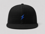 NSW Basketball Cap front view in black with small embroidered blue