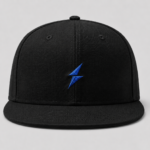 NSW Basketball Cap front view in black with small embroidered blue