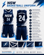 NSW basketball uniform size guide for jersey and shorts by NewSportswears