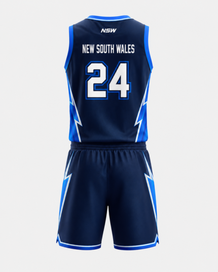 Back view of NSW basketball uniform with number 24 and New South Wales branding