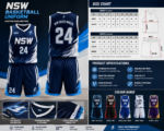 NSW basketball uniform product specifications with breathable fabric, sublimation print, and athletic fit