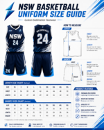 Back view of NSW basketball uniform with New South Wales text and number 24