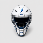 NSW Catcher Helmet front view with protective face guard and adjustable fit