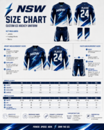 NSW custom ice hockey uniform size chart for jersey and hockey pants by NewSportswears