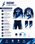 NSW custom ice hockey uniform product specifications with sublimation jersey hockey pants and socks