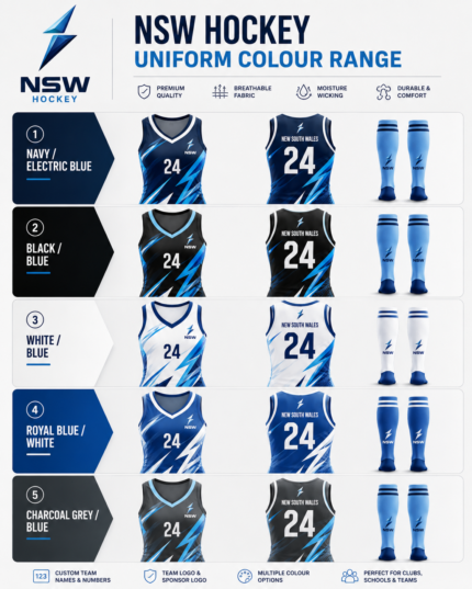 NSW hockey uniform size guide for jersey and skort by NewSportswears