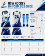 NSW hockey uniform colour range with navy black white royal blue and charcoal grey options