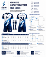 NSW men’s hockey uniform size guide for jersey and shorts by NewSportswears
