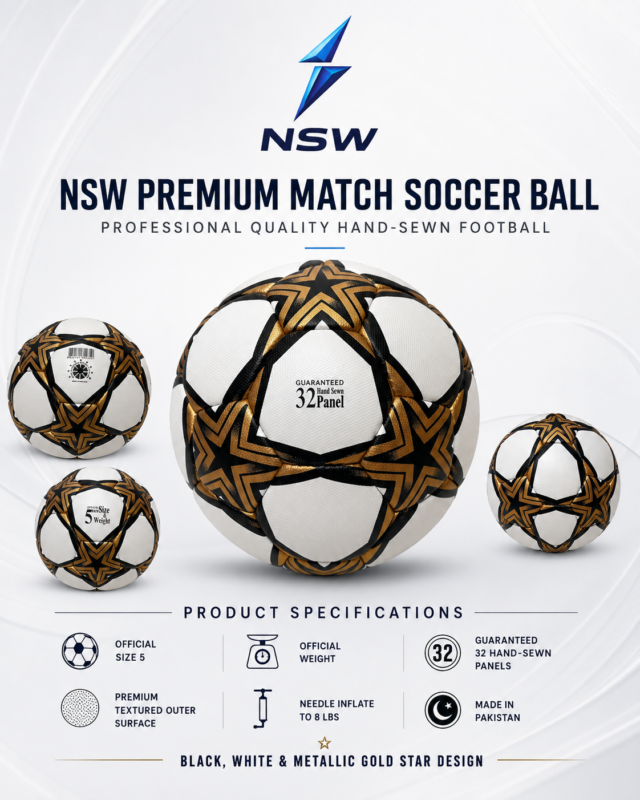 NSW official size 5 football with official weight marking and gold star pattern