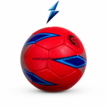 Size 5 all weather soccer ball in red blue and silver design for school games club practice and outdoor play