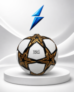 NSW soccer ball side view with black and metallic gold star design