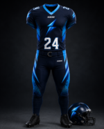NSW sublimation American football uniform front view with NewSportswears lightning logo