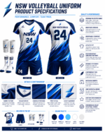 NSW volleyball uniform size guide for jersey and shorts by NewSportswears