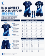 NSW women’s soccer uniform size guide for jersey and shorts by NewSportswears
