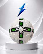 NSW branded product specifications poster highlighting official match ball design, size, weight, inflation, and origin.