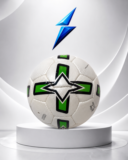 NSW branded product specifications poster highlighting official match ball design, size, weight, inflation, and origin.