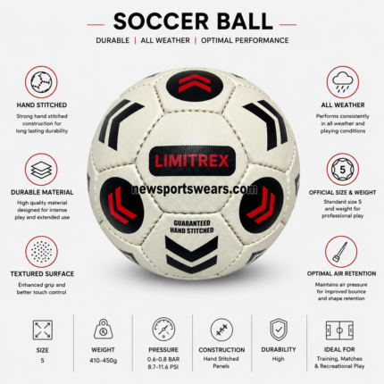 Durable hand stitched football with classic panel construction for training drills and outdoor play