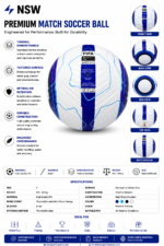 promotional soccer balls bulk order custom logo ball with white blue black design and OEM branding space