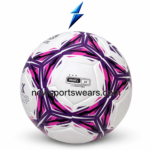 football match balls manufacturer white purple match football with thermal bonded panels and butyl bladder