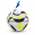 PU soccer ball custom logo Size 5 white neon yellow football with textured panels and OEM branding options