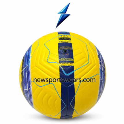 PVC training footballs wholesale yellow football with blue side panels and custom logo options