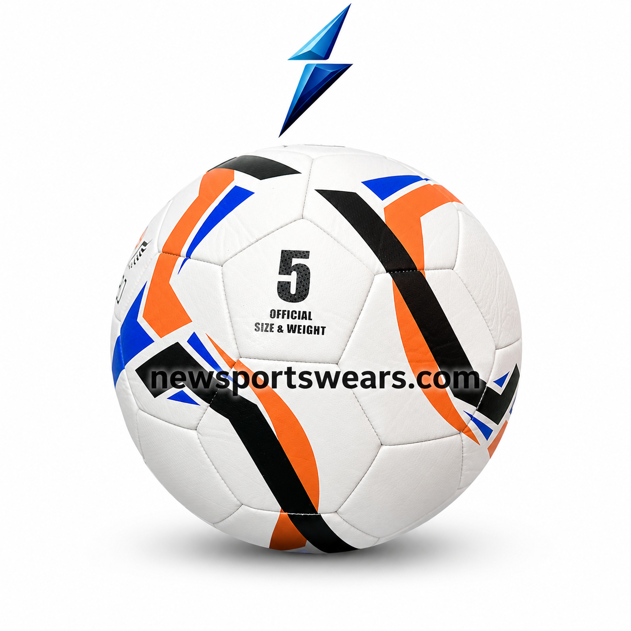 Premium Training Soccer Ball Durable match practice football with PU style surface and modern orange blue black graphics