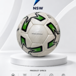 NSW Official Match Soccer Ball featuring a premium white textured surface with bold green and black graphics.