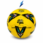 Premium yellow football with stitched construction and professional training ball design