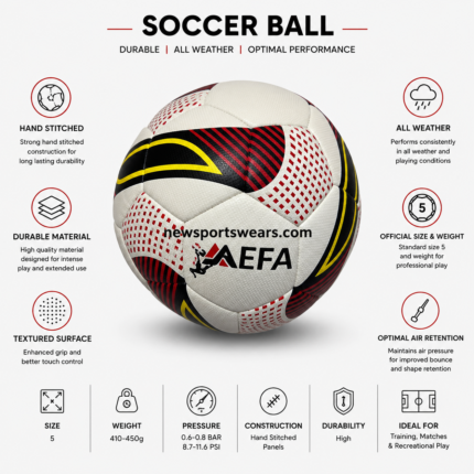 Textured AEFA soccer ball designed for better touch control passing dribbling and shooting practice