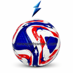 hand stitched soccer balls manufacturer from Sialkot with red white blue custom football design