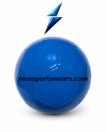 Plain blue football with standard round shape and glossy finish for training and casual match play