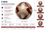 thermal bonded soccer balls match style gold football with red black speed graphics and modern panel layout