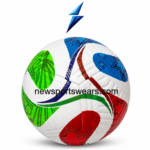 multicolor printed soccer balls wholesale OEM football with star graphics red green blue panels and textured PU cover