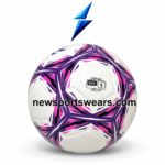 football match balls manufacturer thermal bonded purple football with 32 panels and premium white base