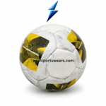Durable match training football with bold yellow black design and reliable air retention