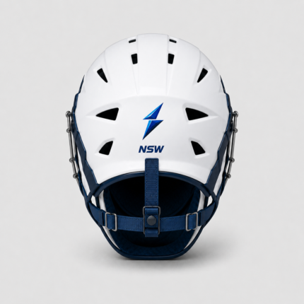 NSW Catcher Helmet back view with adjustable straps and rear ventilation