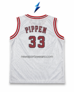 Rhinestone basketball jersey back design with Pippen name and 33 number