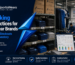 Sportswear restocking image showing NewSportsWears branded warehouse shelves, size-labeled garments, reorder dashboard, export cartons, and Sialkot factory production.